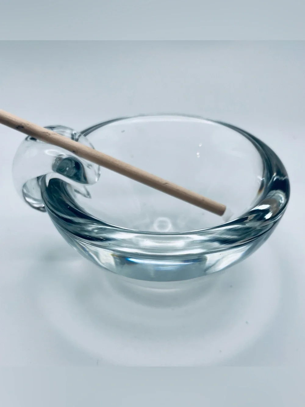 Hand Blown Clear Sloping Bowl Ashtray. VTG PAIRPOINT Gift  Barware Collectible